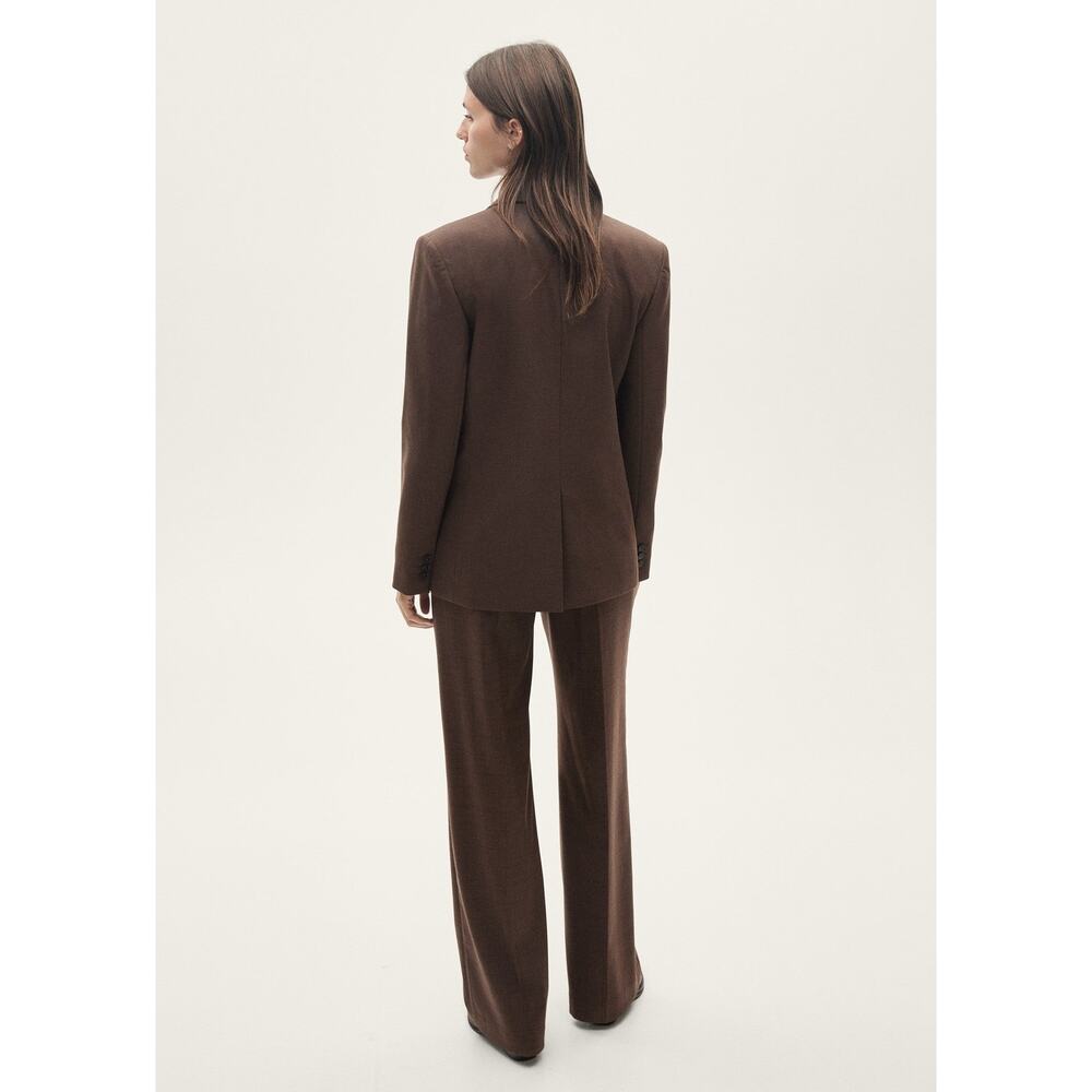 Mango Micro Houndstooth Suit Blazer Brown - S - Picture 4 of 8